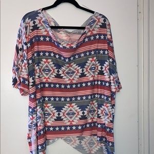 Adora Stars and Stripes Boat Neck Top